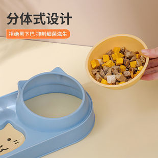 Fashion Design Cat Shape 2 in 1 Double Bowl Drinking Water Feeder